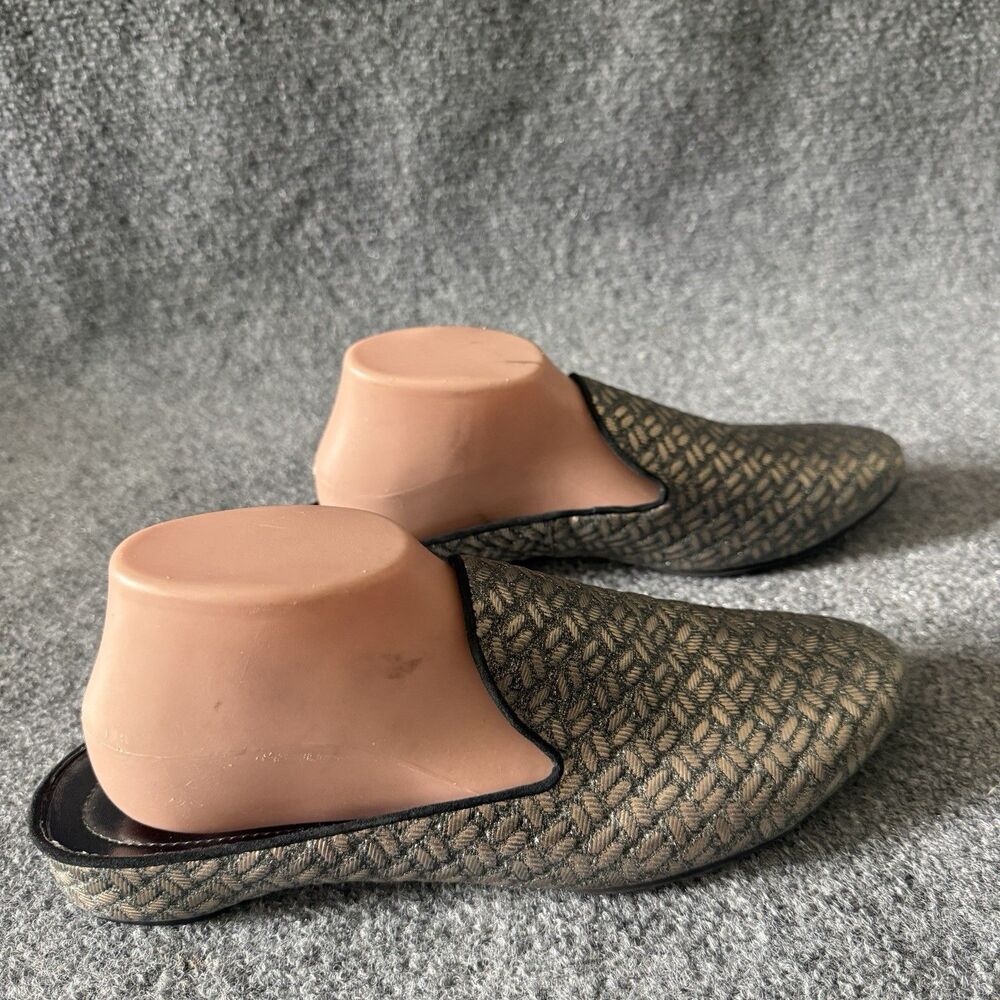 Donald J Pliner Baz Woven Mules Loafers Slip-On Metallic Leather Women’s 10M